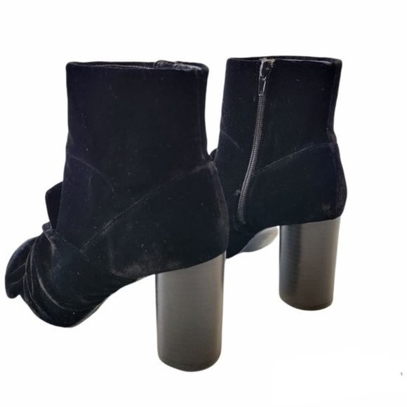 Zara Velvet Bow Ankle Boots Black Size 38. - Picture 5 of 15